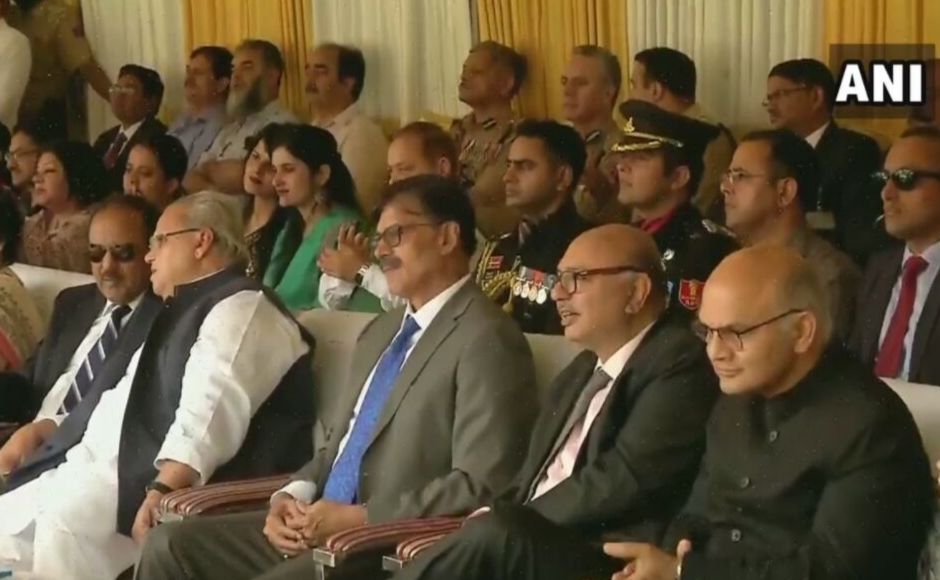 At the Srinagar event, where National Security Advisor Ajit Doval was also present, Malik assured the people of the state that their identity was not at stake under the current situation. ANI At the Srinagar event, where National Security Advisor Ajit Doval was also present, Malik assured the people of the state that their identity was not at stake under the current situation. ANI