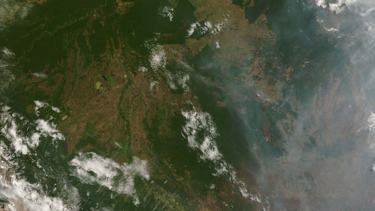 Amazon fires as seen from space. Image credit: NASA
