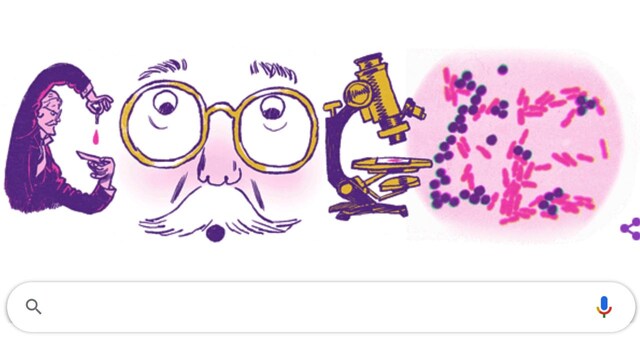 Google celebrates legendary microbiologist Hans Christian Gram turning 166 in today's Doodle Google celebrates legendary microbiologist Hans Christian Gram turning 166 in today's Doodle