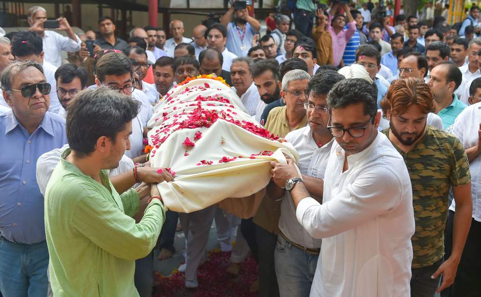 Jethmalani was cremated at the Lodhi Road crematorium in New Delhi on Sunday in the presence of family members, law minister Ravi Shankar Prasad, prominent politicians and legal luminaries. PTI Jethmalani was cremated at the Lodhi Road crematorium in New Delhi on Sunday in the presence of family members, law minister Ravi Shankar Prasad, prominent politicians and legal luminaries. PTI