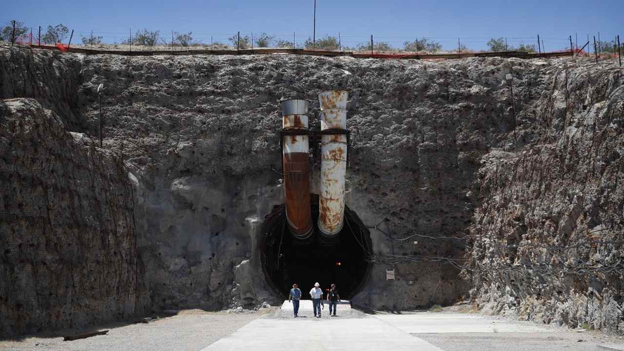 Several members of Congress toured the proposed radioactive waste dump 90 miles northwest of Las Vegas. image credit: AP