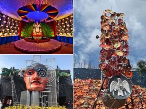 Durga Puja pandals become platform to highlight socio-political concerns, as Kolkata artists play with material and ideas