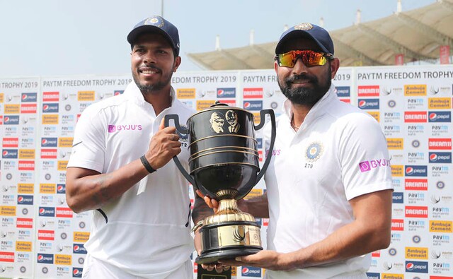 Indian pace duo - Umesh Yadav and Mohammed Shami - collected 10 wickets together in the third Test. Many of those were bowled dismissals which assures the fact that they attacked the stumps and benefitted. India's pace attack was a huge factor in this Test series win. AP Indian pace duo - Umesh Yadav and Mohammed Shami - collected 10 wickets together in the third Test. Many of those were bowled dismissals which assures the fact that they attacked the stumps and benefitted. India's pace attack was a huge factor in this Test series win. AP