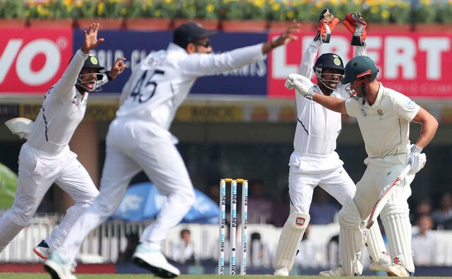 Shahbaz Nadeem clinched the last two wickets for India, first getting rid of Theunis de Bruyn with Wriddhiman Saha taking a good low catch behind the stumps. On the next ball, he removed Lungi Ngidi to end the match with a tally of four wickets. AP Shahbaz Nadeem clinched the last two wickets for India, first getting rid of Theunis de Bruyn with Wriddhiman Saha taking a good low catch behind the stumps. On the next ball, he removed Lungi Ngidi to end the match with a tally of four wickets. AP