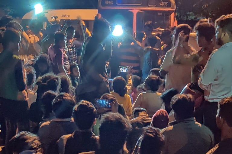 Citizens assembled to protest at Aarey after authorities began cutting trees just a few hours after the Bombay High Court dismissed four pleas that were opposing the authority’s decision to cut 2,646 trees. image credit: Aarey Group.