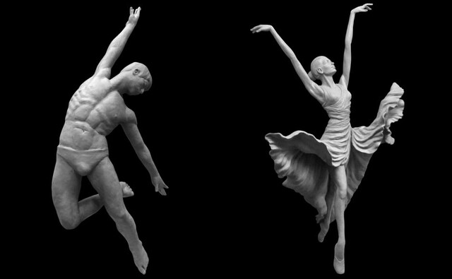 In the works for the last two years, the starting point of the series was photography, through which the artist captured the dynamic physicality of the dancers during a performance. In the works for the last two years, the starting point of the series was photography, through which the artist captured the dynamic physicality of the dancers during a performance.
