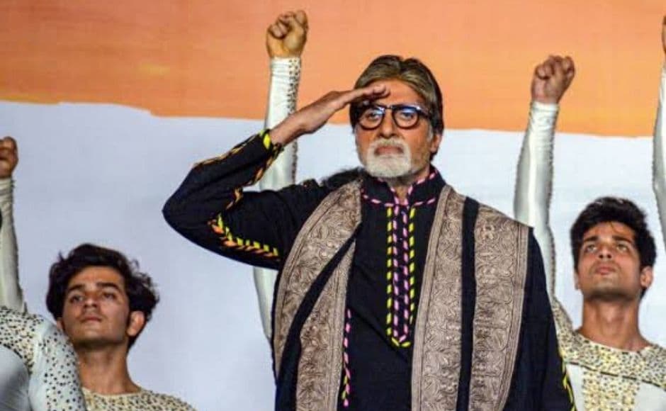 Amitabh Bachchan also took to the stage during the event to pay homage to the victims. Image courtesy Press Trust of India Amitabh Bachchan also took to the stage during the event to pay homage to the victims. Image courtesy Press Trust of India