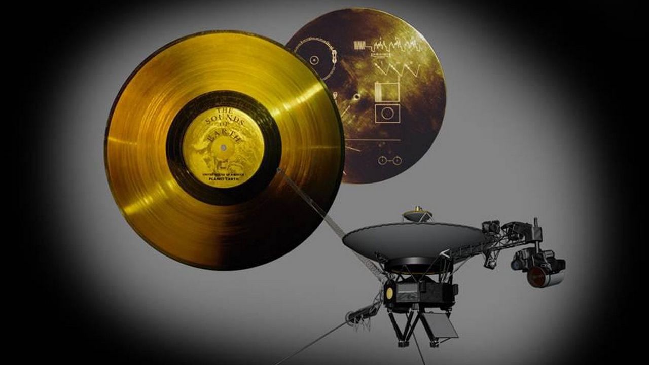 The Golden Record that is also stashed on the Voyager. Image credit: NASA