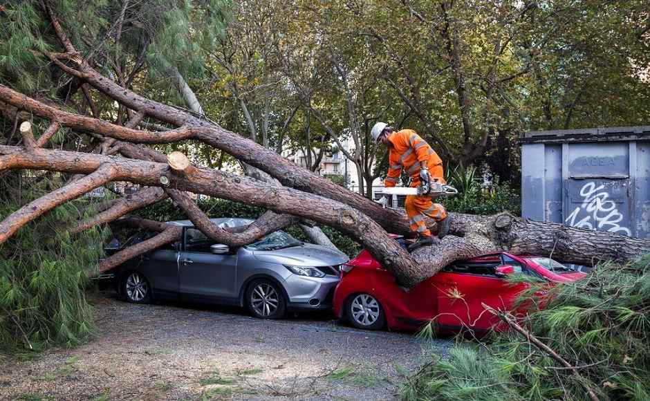 The rest of Italy wrestled with other weather woes — rapidly rising rain-swollen rivers, windstorms and an avalanche after heavy Alpine snows. A windstorm overnight in the Rome area toppled scores of trees, with two falling on cars, severely injuring a motorist, authorities said. AP The rest of Italy wrestled with other weather woes — rapidly rising rain-swollen rivers, windstorms and an avalanche after heavy Alpine snows. A windstorm overnight in the Rome area toppled scores of trees, with two falling on cars, severely injuring a motorist, authorities said. AP