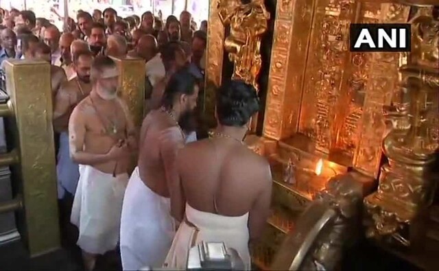 The temple's priests opened the sanctum sanctorum of the Sabarimala Temple in Kerala for the two-month-long pilgrimage season. ANI The temple's priests opened the sanctum sanctorum of the Sabarimala Temple in Kerala for the two-month-long pilgrimage season. ANI