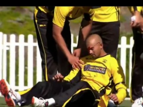 Watch: Australian all-rounder Ashton Agar left a bloody mess while trying to take brother Wes's catch in domestic fixture Watch: Australian all-rounder Ashton Agar left a bloody mess while trying to take brother Wes's catch in domestic fixture
