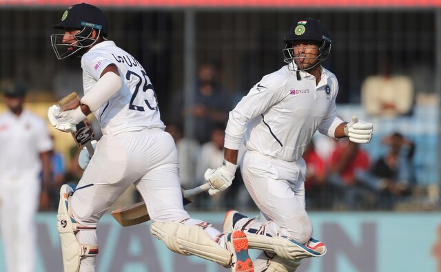 At the end of Day 1, Cheteshwar Pujara was not out at 43 off 61 deliveries, batting alongside Mayank Agarwal (37 not out). AP At the end of Day 1, Cheteshwar Pujara was not out at 43 off 61 deliveries, batting alongside Mayank Agarwal (37 not out). AP