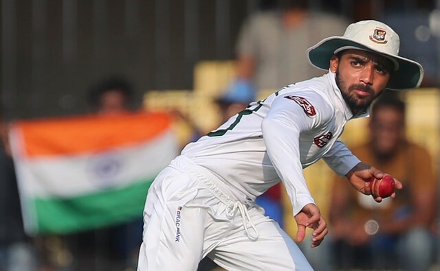 Bangladesh captain Mominul Haque, who scored 37 off 80 deliveries during the first innings, aims to throw the ball after a shot played by India's Cheteshwar Pujara on. AP Bangladesh captain Mominul Haque, who scored 37 off 80 deliveries during the first innings, aims to throw the ball after a shot played by India's Cheteshwar Pujara on. AP