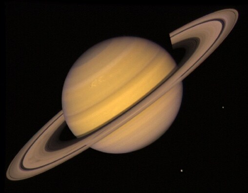 Here, one sees Saturn along with a few of its moons, of which the planet has 60! (that we know of till date). Image credit: NASA/JPL Here, one sees Saturn along with a few of its moons, of which the planet has 60! (that we know of till date). Image credit: NASA/JPL
