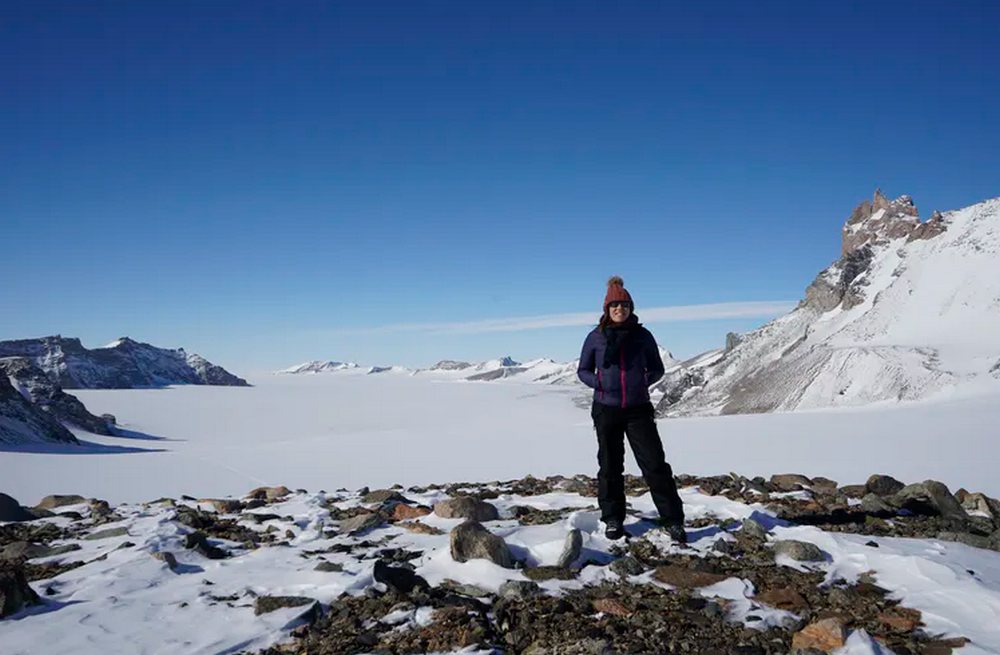The author overlooks Ketlers Glacier in eastern Antarctica. Kate Winter/International Polar Foundation, Author provided