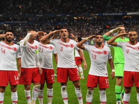 Turkey President Recep Tayyip Erdogan says UEFA's probe into Turkish national team footballers' 'salute' celebration is discriminatory Turkey President Recep Tayyip Erdogan says UEFA's probe into Turkish national team footballers' 'salute' celebration is discriminatory