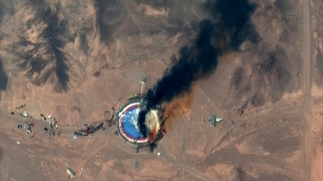 Iran conducted more than a dozen ballistic missile tests this decade despite being barred from doing so by the UN in 2010. According to an agreement signed in 2015, the country also agreed to reduce its nuclear facilities and allow international monitoring in exchange for sanctions. This image shows the aftermath of a failed rocket launch at Imam Khomeini Space Center in August 2019. Image credit: Maxar Technology Inc Iran conducted more than a dozen ballistic missile tests this decade despite being barred from doing so by the UN in 2010. According to an agreement signed in 2015, the country also agreed to reduce its nuclear facilities and allow international monitoring in exchange for sanctions. This image shows the aftermath of a failed rocket launch at Imam Khomeini Space Center in August 2019. Image credit: Maxar Technology Inc