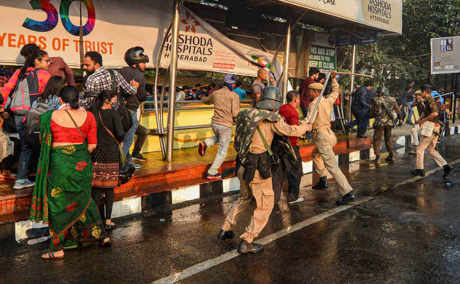Agitators engaged in scuffle with security forces near the Secretariat and Assembly buildings in Assam when they were prevented from moving forward, police sources said. In Dibrugarh district, bandh supporters clashed with CISF personnel. PTI Agitators engaged in scuffle with security forces near the Secretariat and Assembly buildings in Assam when they were prevented from moving forward, police sources said. In Dibrugarh district, bandh supporters clashed with CISF personnel. PTI