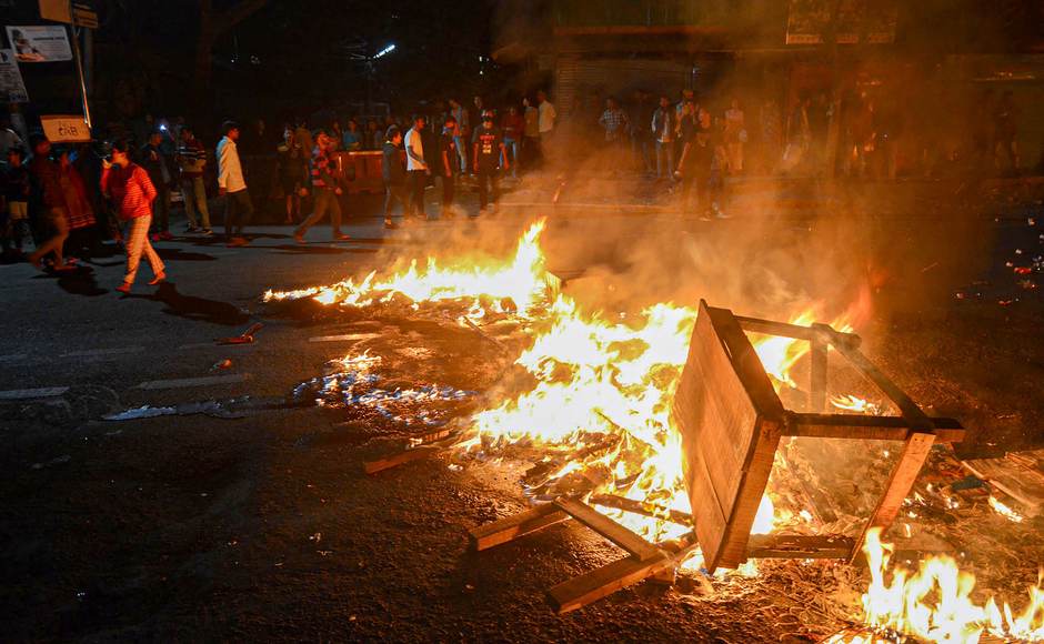 Huge processions were taken out in different areas of Guwahati, with protesters raising slogans against the emotive legislation. PTI Huge processions were taken out in different areas of Guwahati, with protesters raising slogans against the emotive legislation. PTI