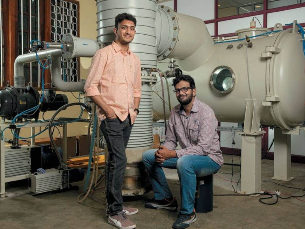 Rohan Ganpathy and Yashas Karanam’s company, Bellatrix Aerospace, is the first private company to secure a development order from ISRO for their water-powered electric propulsion system, which drastically cuts launch costs for satellites. Image: Magzter