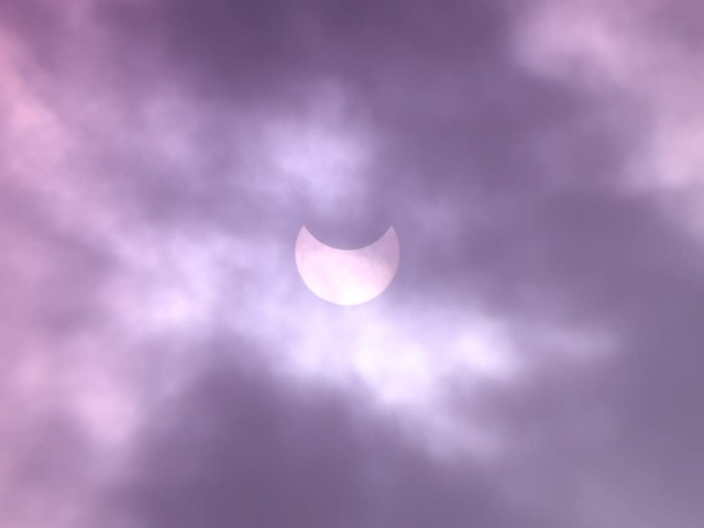 Early stages of the annular solar eclipse as seen from Chennai. Image: MersalClickz/Twitter Early stages of the annular solar eclipse as seen from Chennai. Image: MersalClickz/Twitter