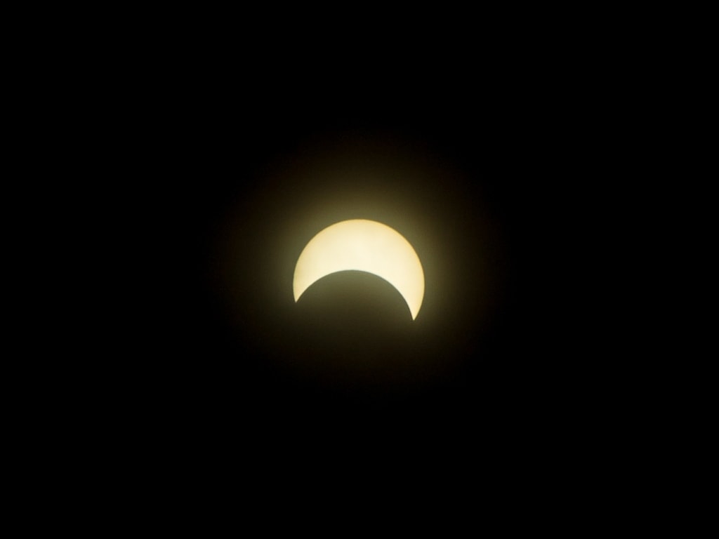 The annular solar eclipse seen from Bacolor, Pampanga. Image: Haagin Busto/Twitter The annular solar eclipse seen from Bacolor, Pampanga. Image: Haagin Busto/Twitter