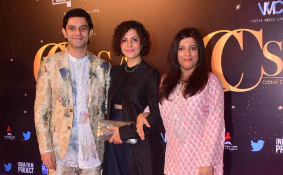 Arjun Mathur, Nitya Mehra and Zoya Akhtar at the CCSSA. Arjun Mathur, Nitya Mehra and Zoya Akhtar at the CCSSA.