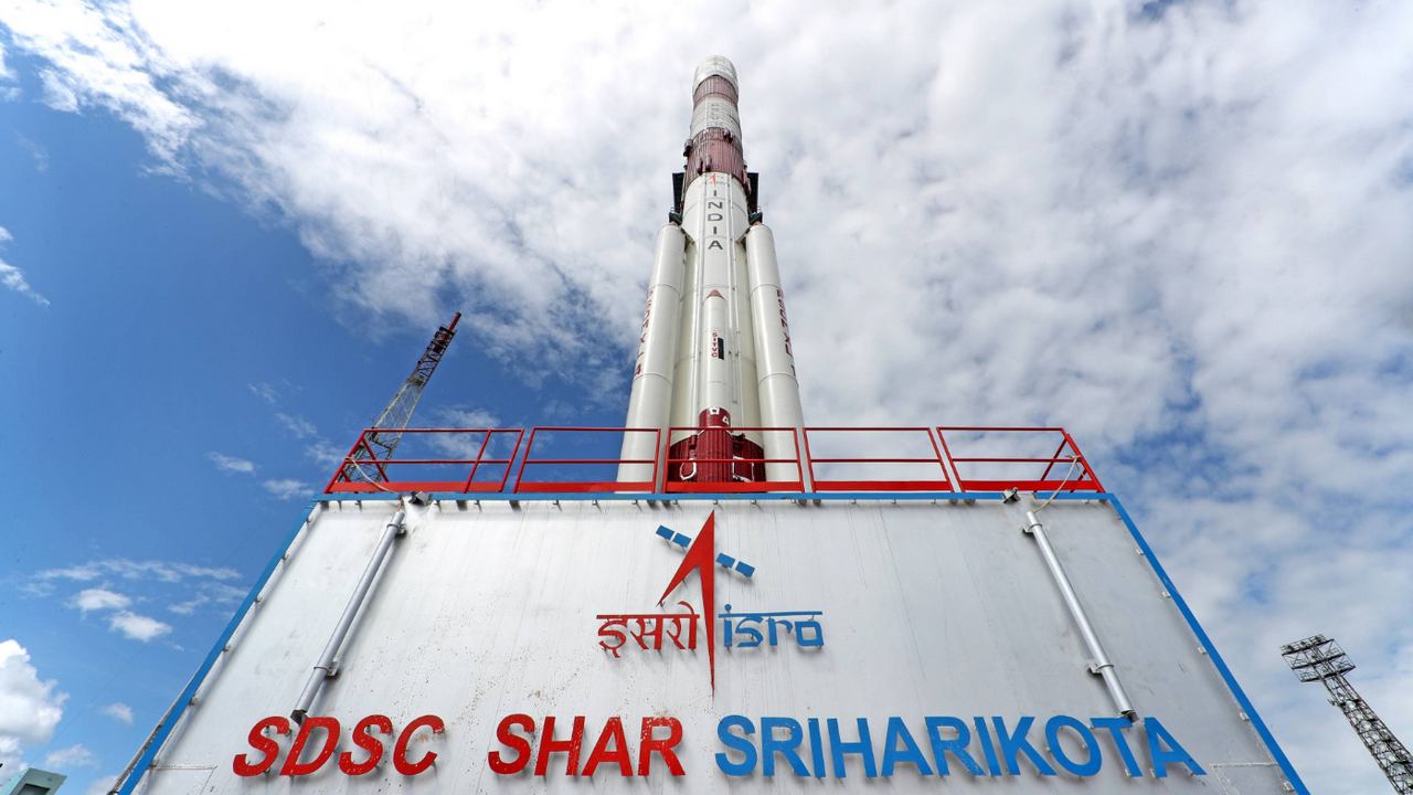 The PSLV-C48 rocket stands at SHAR Shriharikota launch pad. Image credit: ISRO