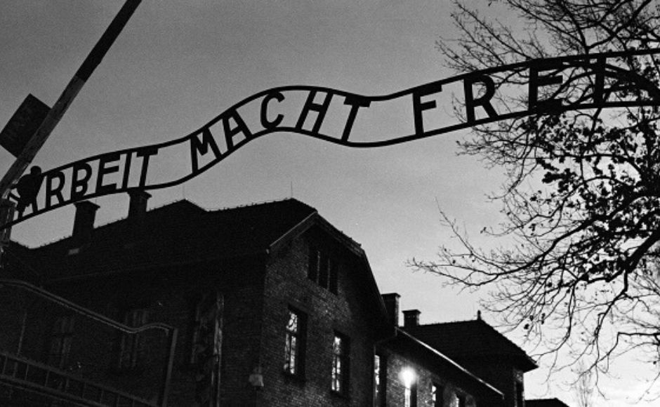 The main entrance of the former Nazi death camp of Auschwitz in Oswiecim, Poland, which became a leading symbol of the terror of the Holocaust. Inscribed on the gates are the words, 'Arbeit Macht Frei', which can be translated into English as, 'Work will set you Free.' The Associated Press/ Markus Schreiber The main entrance of the former Nazi death camp of Auschwitz in Oswiecim, Poland, which became a leading symbol of the terror of the Holocaust. Inscribed on the gates are the words, 'Arbeit Macht Frei', which can be translated into English as, 'Work will set you Free.' The Associated Press/ Markus Schreiber