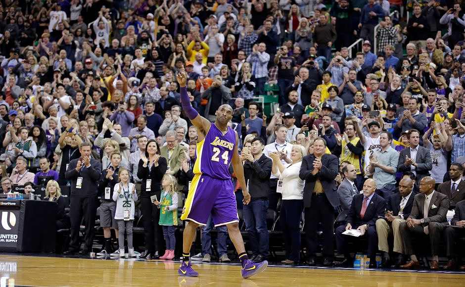 Bryant retired in 2016 after spending two decades at the Lakers. AP Bryant retired in 2016 after spending two decades at the Lakers. AP