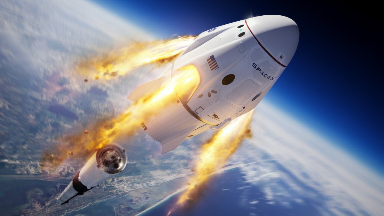 SpaceX Crew Dragon in space. Image credit: Twitter