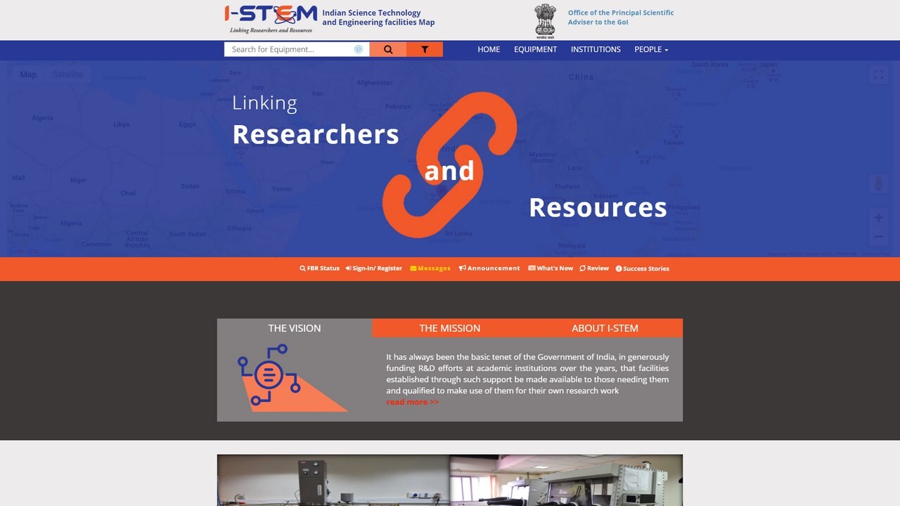 A screengrab of the I-STEM website.