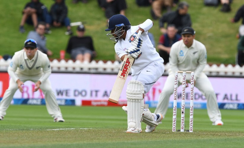 Prithvi Shaw opened the batting for India and scored 16 runs from 18 balls, before being bowled by Tim Southee, during the first India vs New Zealand Test. Prithvi Shaw opened the batting for India and scored 16 runs from 18 balls, before being bowled by Tim Southee, during the first India vs New Zealand Test.