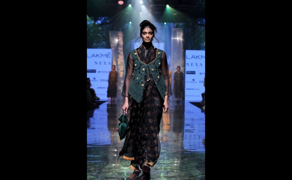 Rendering her take on crochet and embroidery was Mandeep Nagi in the show Crafted in Crochet for her collection, A Summer Poem.
