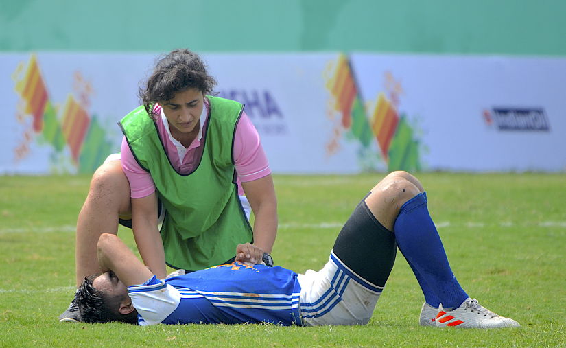 Indian women’s rugby team captain Vahbiz Bharucha turns physiotherapist at Khelo India University Games