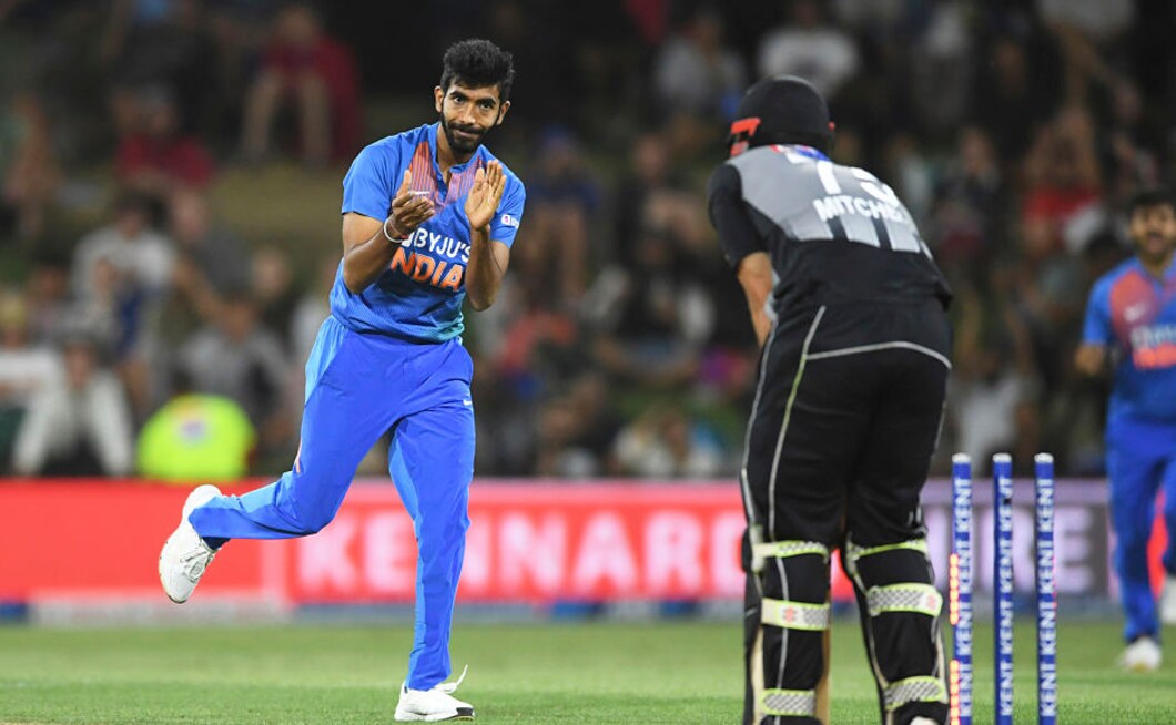 Just when things were going in favour of New Zealand, stand in captain KL Rahul unleashed Jasprit Bumrah for his second spell and he came back to stop the flow of runs. He picked up wickets of Tim Southee, Martin Guptill and Daryl Mitchell to dent the Kiwis' chase. He was adjudged the Player of the Match for his spell of 3 for 12. AP Just when things were going in favour of New Zealand, stand in captain KL Rahul unleashed Jasprit Bumrah for his second spell and he came back to stop the flow of runs. He picked up wickets of Tim Southee, Martin Guptill and Daryl Mitchell to dent the Kiwis' chase. He was adjudged the Player of the Match for his spell of 3 for 12. AP