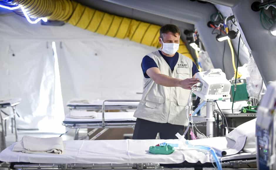 A staff checks equipment in the ICU room at the Samaritan’s Purse field hospital that is being set up in Cremona, northern Italy. Italy has registered the most coronavirus-related deaths, surpassing China, with 3,405 dead so far. AP A staff checks equipment in the ICU room at the Samaritan’s Purse field hospital that is being set up in Cremona, northern Italy. Italy has registered the most coronavirus-related deaths, surpassing China, with 3,405 dead so far. AP