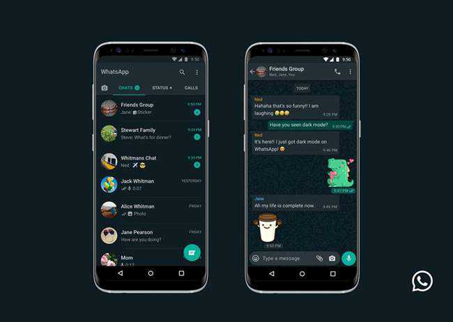 WhatsApp dark mode.