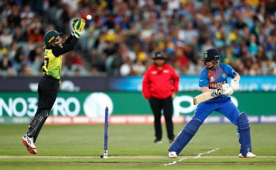 In the chase, Shafali Verma suffered a rare collapse after being dismissed for just two runs by Meghan Schutt. Twitter @T20WorldCup In the chase, Shafali Verma suffered a rare collapse after being dismissed for just two runs by Meghan Schutt. Twitter @T20WorldCup