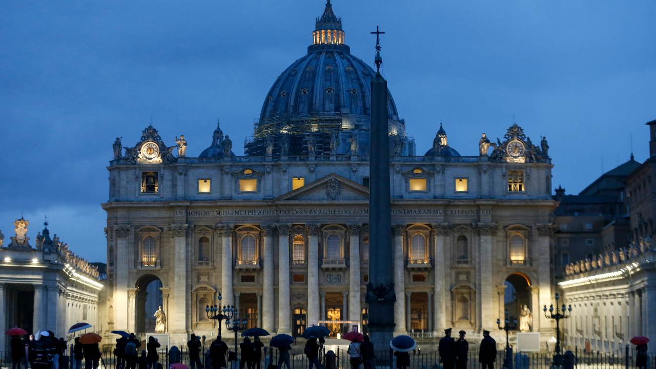 The Pope offers the Urbi et Orbi Prayer (Latin for to The City and To the World) at the St Peter's Square in the Vatican. The square is desolate as Italy is fighting one of the highest numbers of coronavirus cases in the world, only second after the USA. Pope Francis has likened the virus to a storm laying bare illusions that people can be self-sufficient but instead we realise that we all are fragile and need the help and comfort of each other. Image credit: Cecilia Fabiano/ LaPresse The Pope offers the Urbi et Orbi Prayer (Latin for to The City and To the World) at the St Peter's Square in the Vatican. The square is desolate as Italy is fighting one of the highest numbers of coronavirus cases in the world, only second after the USA. Pope Francis has likened the virus to a storm laying bare illusions that people can be self-sufficient but instead we realise that we all are fragile and need the help and comfort of each other. Image credit: Cecilia Fabiano/ LaPresse