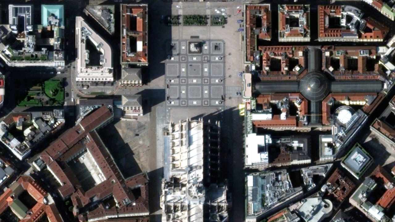 A satellite image of the empty Duomo di Milano in Milan, Itlay in March 2020. Itlay has the second-highest number of infected patients and the highest number of death rates due to a larger population of older people who are more susceptible to being infected. The country's health care system is buckling under the pressure of providing care to all its citizens. Image credit: Twitter/Maxar Technologies A satellite image of the empty Duomo di Milano in Milan, Itlay in March 2020. Itlay has the second-highest number of infected patients and the highest number of death rates due to a larger population of older people who are more susceptible to being infected. The country's health care system is buckling under the pressure of providing care to all its citizens. Image credit: Twitter/Maxar Technologies