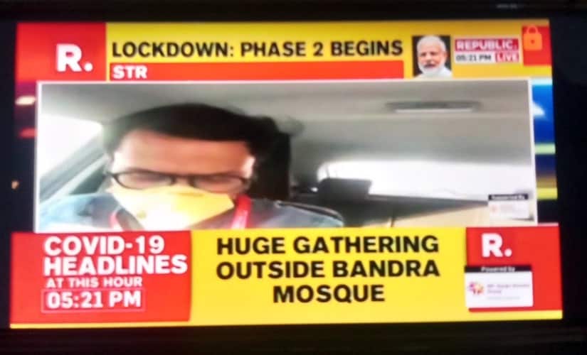 Screenshot of Republic TV's coverage of the incident. Image courtesy: Twitter/Prajjalak