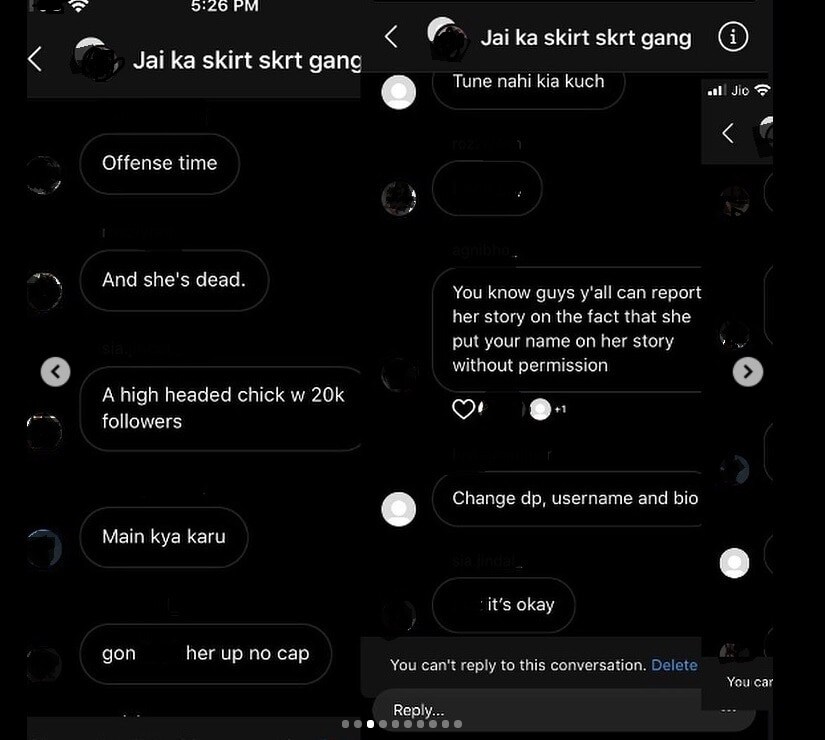 The women whose photographs were shared on 'bois locker room' allege another Instagram group was created to think of ways to defend those accused of sexual harassment.