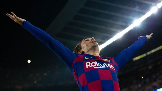 Antoine Griezmann celebrates scoring on his home debut for Barcelona in iconic fashion, throwing red and blue confetti into the air, LeBron James style. His 120 million move to Barca from Atletico Madrid yielded nine league goals. LaLiga Antoine Griezmann celebrates scoring on his home debut for Barcelona in iconic fashion, throwing red and blue confetti into the air, LeBron James style. His 120 million move to Barca from Atletico Madrid yielded nine league goals. LaLiga