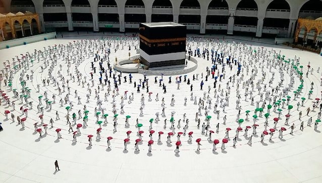 Scaled-down Hajj begins with social distancing measures; pilgrims tested for COVID-19, given special attire Scaled-down Hajj begins with social distancing measures; pilgrims tested for COVID-19, given special attire