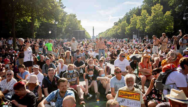 In Berlin, thousands take to streets against coronavirus restrictions; authorities warn of uptick in cases