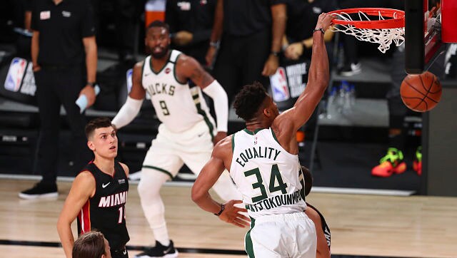 NBA: Giannis Antetokounmpo helps Milwaukee Bucks beat Miami Heat, clinch top seed in Eastern Conference NBA: Giannis Antetokounmpo helps Milwaukee Bucks beat Miami Heat, clinch top seed in Eastern Conference