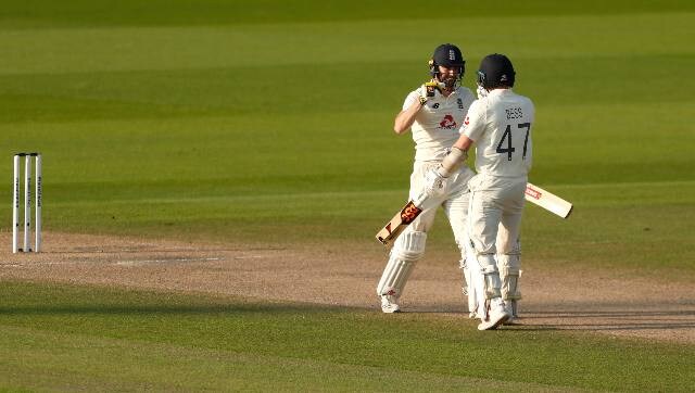Chris Woakes and Dom Bess celebrate England's three-wicket win over Pakistan in the first Test on Saturday. It was a dramatic fourth day where the fortunes changed early on with Pakistan bowlers striking early. However, it was a 139-run stand between Woakes and Jos Buttler which set the platform for hosts' victory. AP Chris Woakes and Dom Bess celebrate England's three-wicket win over Pakistan in the first Test on Saturday. It was a dramatic fourth day where the fortunes changed early on with Pakistan bowlers striking early. However, it was a 139-run stand between Woakes and Jos Buttler which set the platform for hosts' victory. AP
