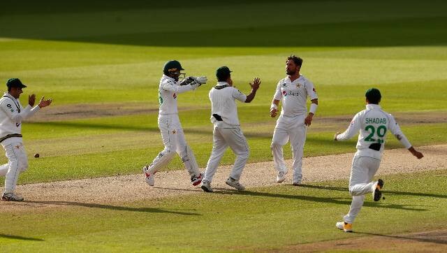 Pakistan retained a lead of 107 runs, thanks to Yasir Shah's four wicket haul. Replying to visitors' 326, the hosts were bowled out for 219 in their first innings. AP Pakistan retained a lead of 107 runs, thanks to Yasir Shah's four wicket haul. Replying to visitors' 326, the hosts were bowled out for 219 in their first innings. AP