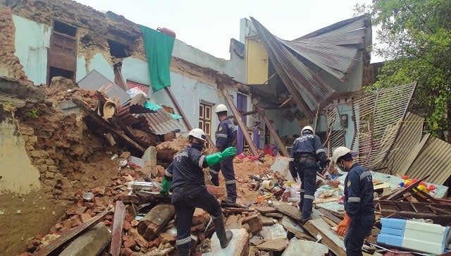 Two dead, five injured as portion of old house collapses following heavy rains in Hyderabad